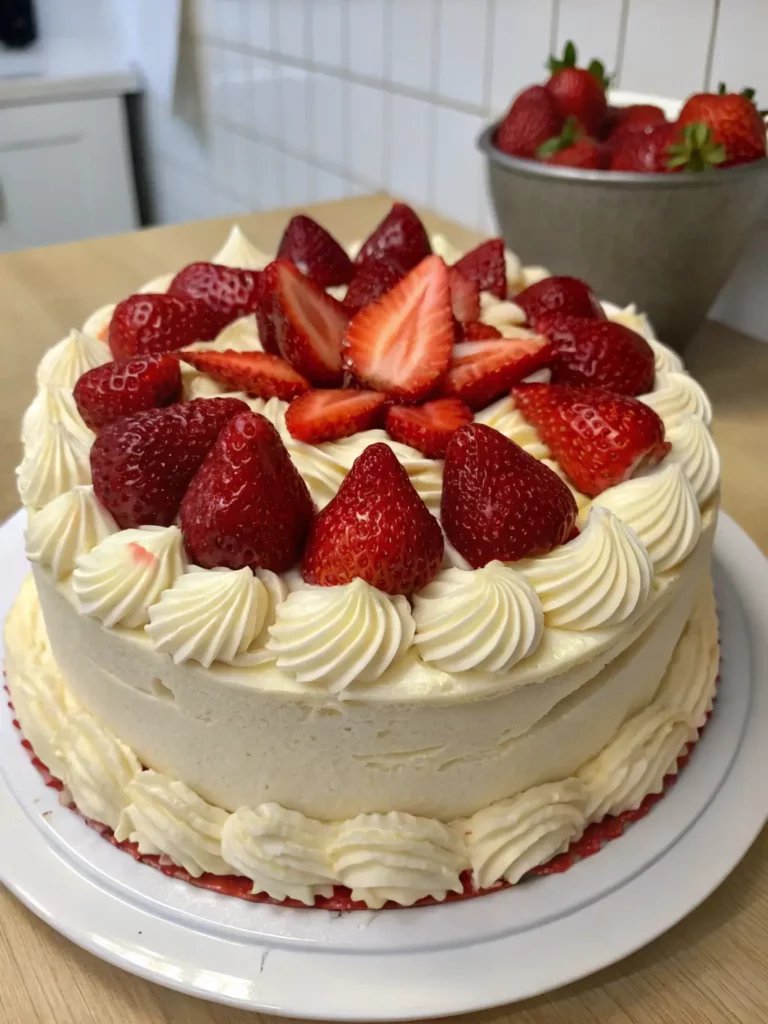 Ingredients for strawberry cake