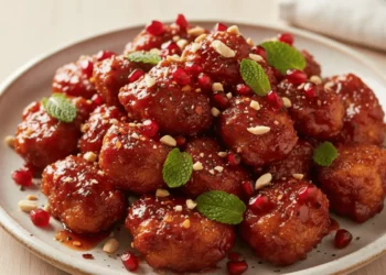 Spicy Crispy Pomegranate Chicken