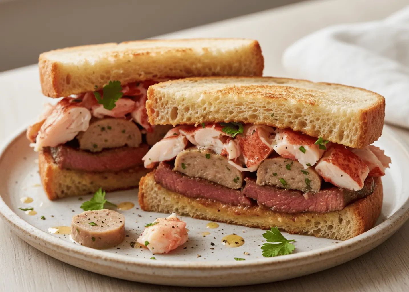 Steak & Baso Butter Lobster Sandwich