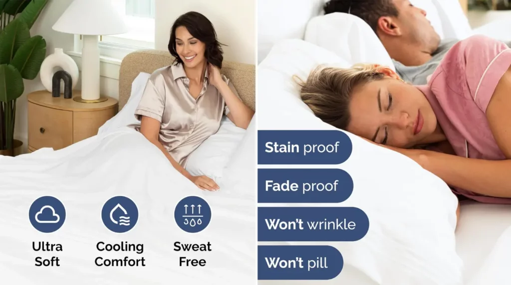 queen bed sheet set features